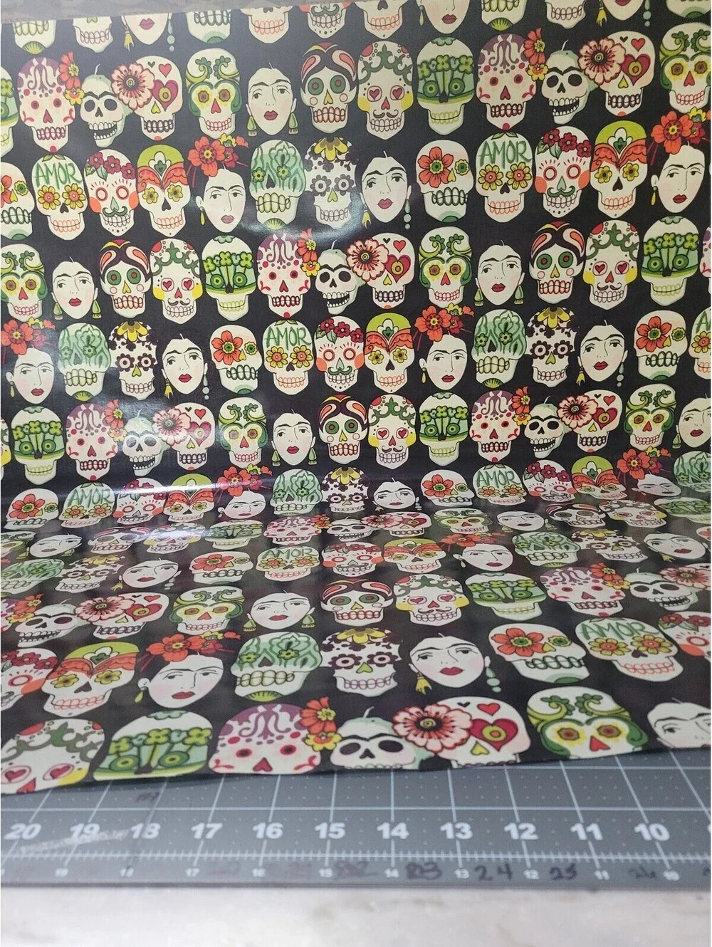 OOP Frida Kahlo Alexander Henry Gotas de Amor - LAMINATED Cotton Fabric 39 by 54